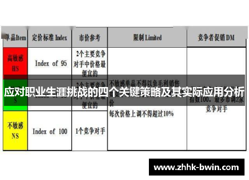 应对职业生涯挑战的四个关键策略及其实际应用分析