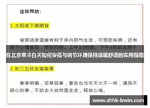 在北京寒冷白天如何穿搭与调节环境保持温暖舒适的实用指南